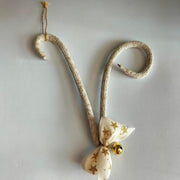 Pallina Natale Iniziale Personalizzabile - Avorio Glitter