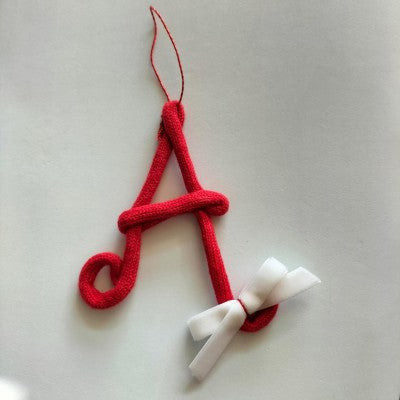 Pallina Natale Iniziale Personalizzabile - Rosso