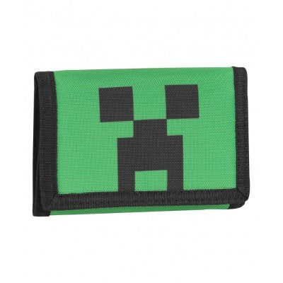Portafoglio E Portamonete 3 Ante Minecraft , Chiusura In Velcro E Zip