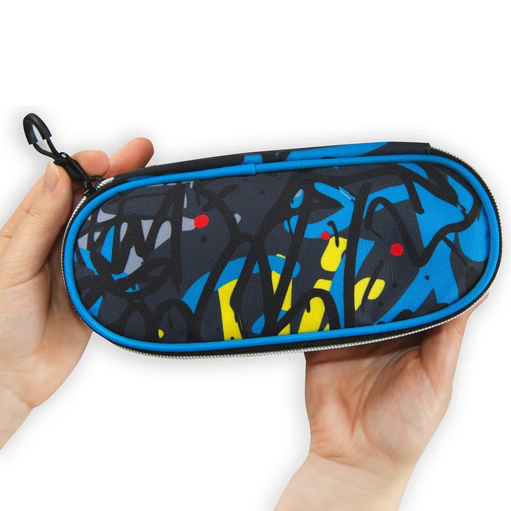 Astuccio Ovale Comix WBS Graffiti - Nero/Blu