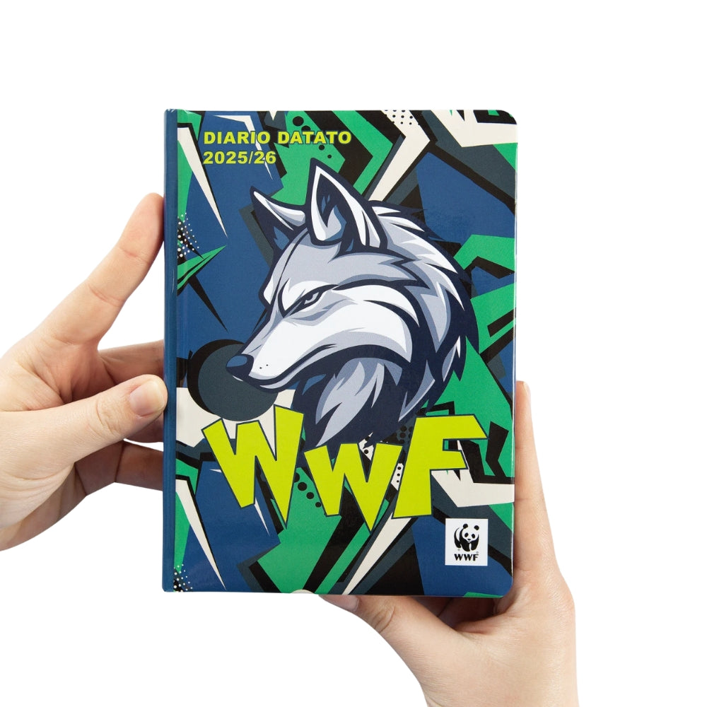 Diario Standard Giornaliero WWF Lupo, Datato 2025-2026, 12 Mesi - Franco Cosimo Panini