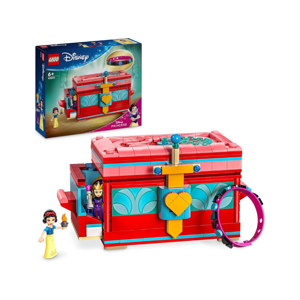 LEGO ǀ Disney Portagioie di Biancaneve - Giocattolo da Principesse con Coperchio, Braccialetto Indossabile e Mini Bamboline di Biancaneve e Regina Cattiva - Regalo per Bambine 6+ Fan del Film - 43276
