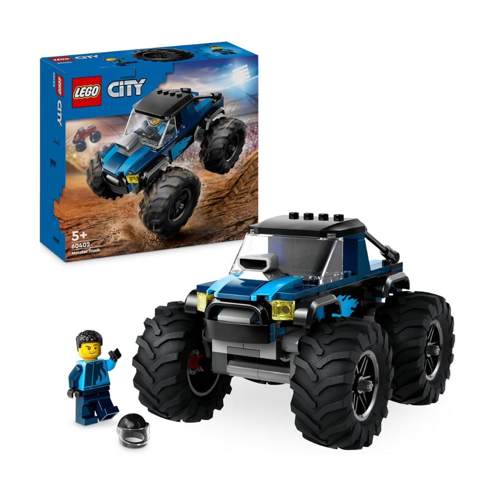 LEGO City Monster Truck Blu, Giocattolo Fuoristrada Off-Road da Costruire, Giochi per Bambini e Bambine da 5 Anni in su con Costruzioni, Regalo Divertente con Minifigure del Pilota del Veicolo 60402