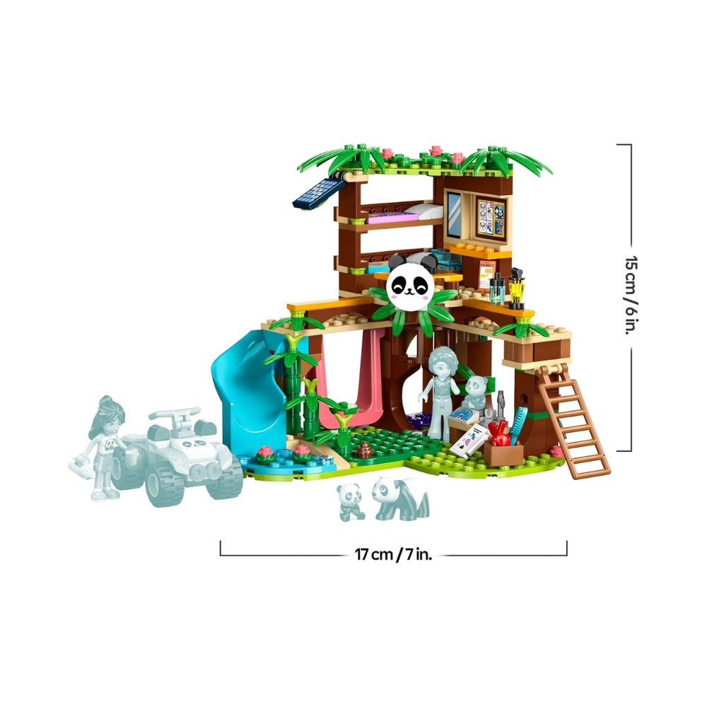 LEGO Friends Il Santuario dei Panda Giocattolo per la Cura degli Animali con Casa sull'Albero, Veicolo ATV, 2 Mini Bamboline e 3 Panda - Giochi Creativi per Bambine da 7 Anni in su - 42648