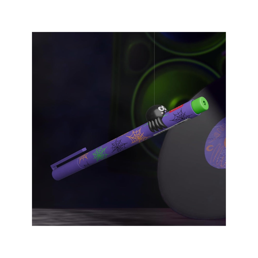 Legami – Penna Gel Lovely Friends Halloween 2025 | Con Animaletto Decorativo Removibile, Inchiostro Verde Fluo e Penna Ricaricabile