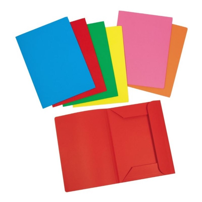 20 Cartelline 3 Lembi Arcobaleno, Buffetti, Cartoncino 190 G/mq, 33,5x24,5 Cm – Colori Assortiti