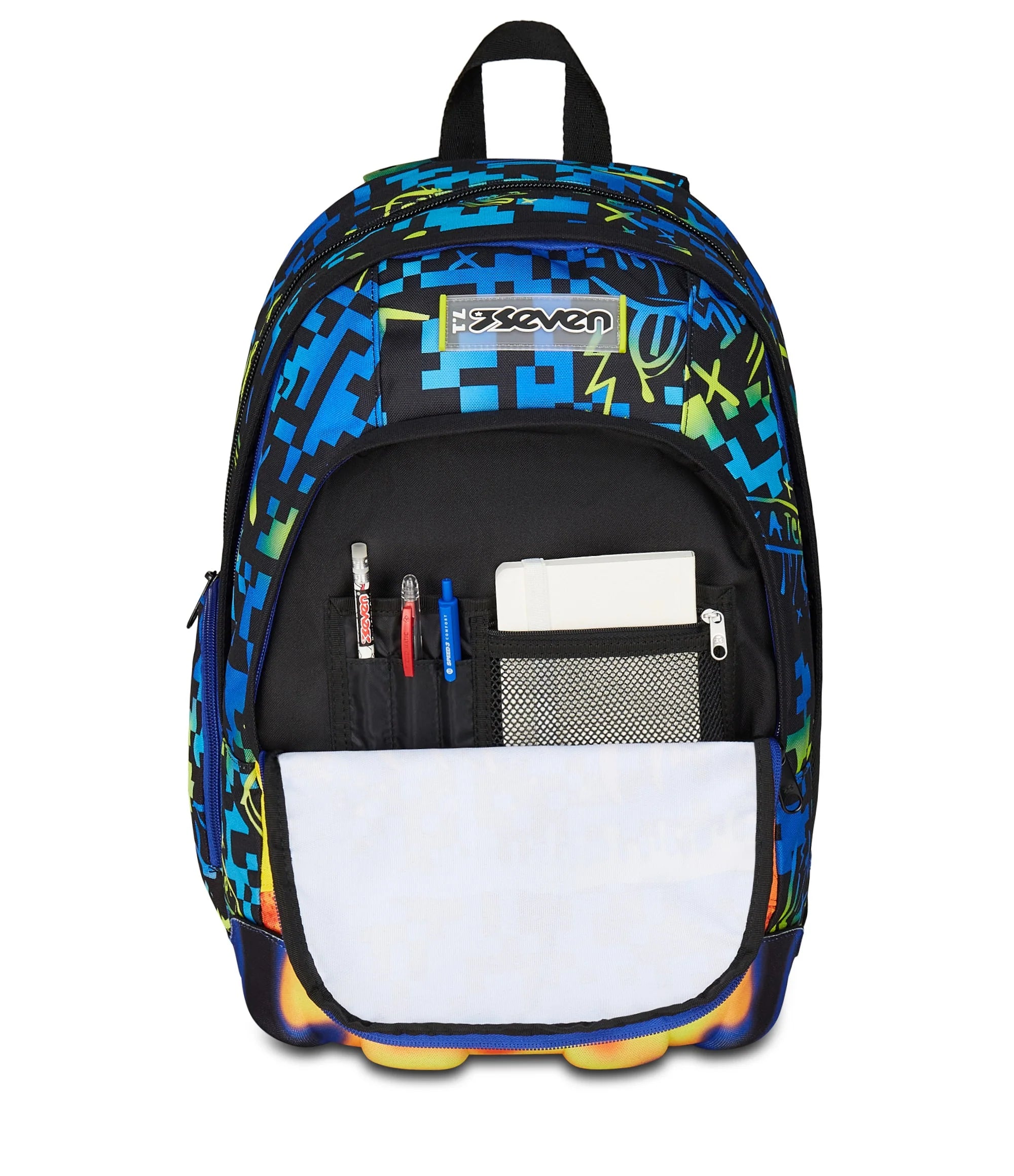 Zaino Seven Dual - Scribbled Flame - Blu/Giallo