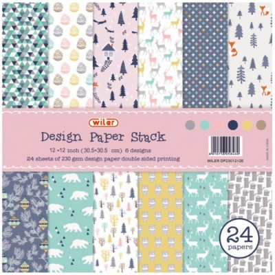 Carta Per Origami 12"x 12" 230 Gsm Stampa Su 2 Lati - Wiler Dp2301212e
