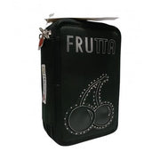 Astuccio Scuola 3 Zip Frutta Nero
