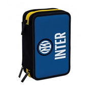 Astuccio 3 Zip Inter Backof The Net, Blu E Nero, Completo Di Matite, Pennarelli Etc.