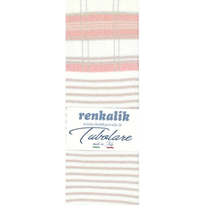 Renkalik Tubolare Tartan Lurex Rosa/latte/oro - Tu343