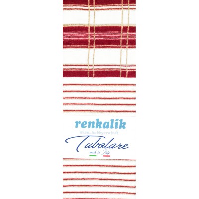 Renkalik Tubolare Tartan Lurex Rosso Porto/latte/oro - Tu341