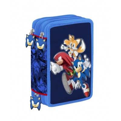 Astuccio Completo 3 Zip Sonic & Friends
