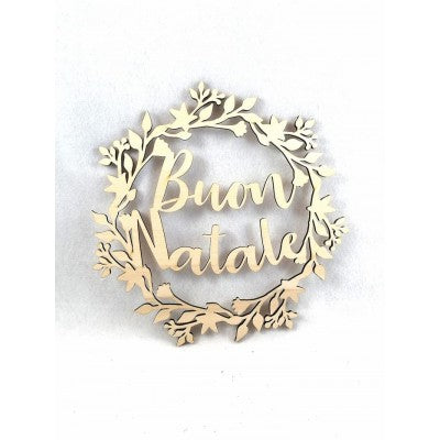 Ghirlanda In Legno Buon Natale - Renkalik