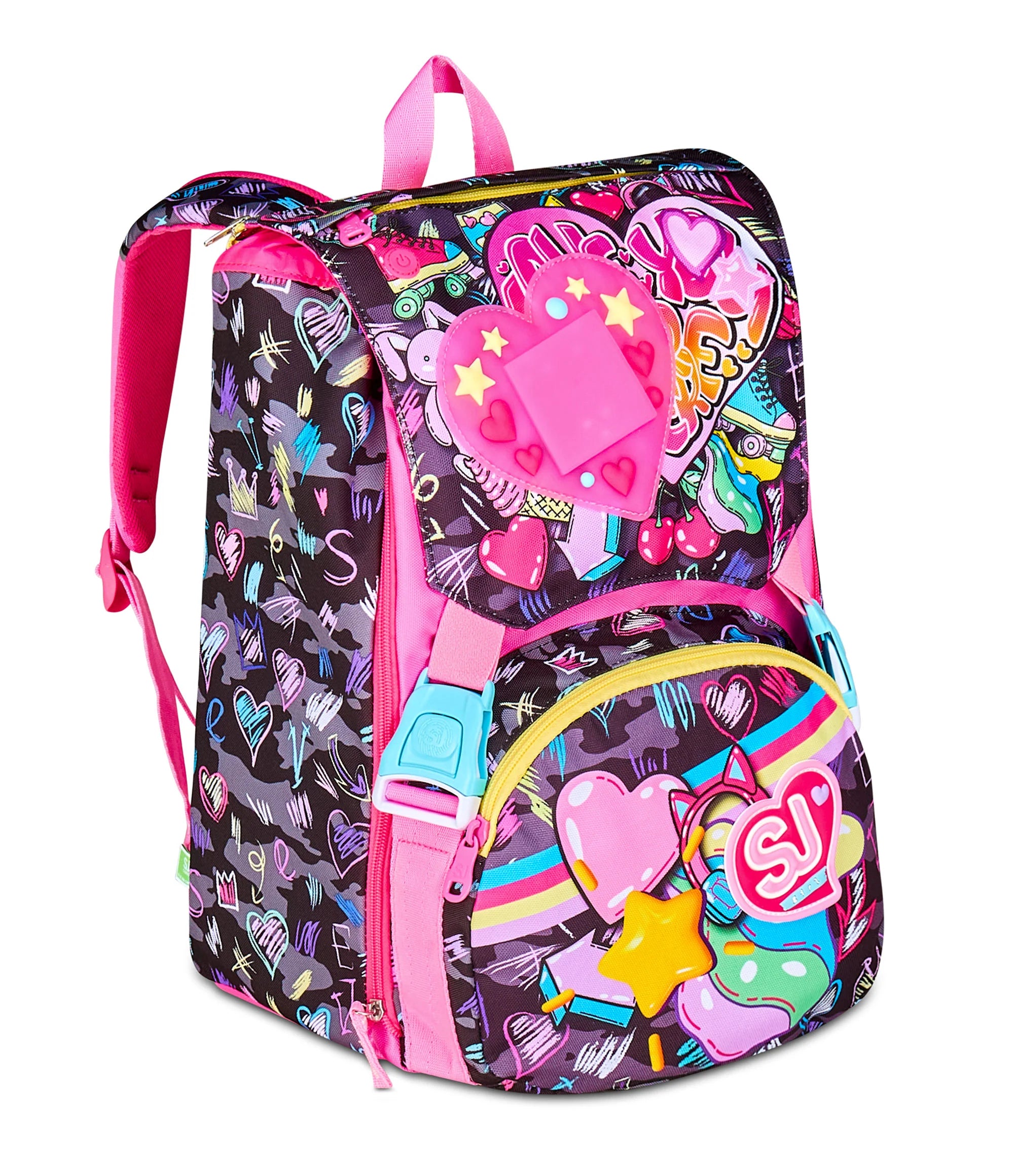 Zaino Estensibile Big SJ Game Led Girl - Fucsia/Nero