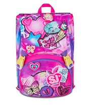 Zaino Scuola Estensibile Big 24L - SJ GANG Tinypatch Girl - con Patch Riposizionabili – Fucsia