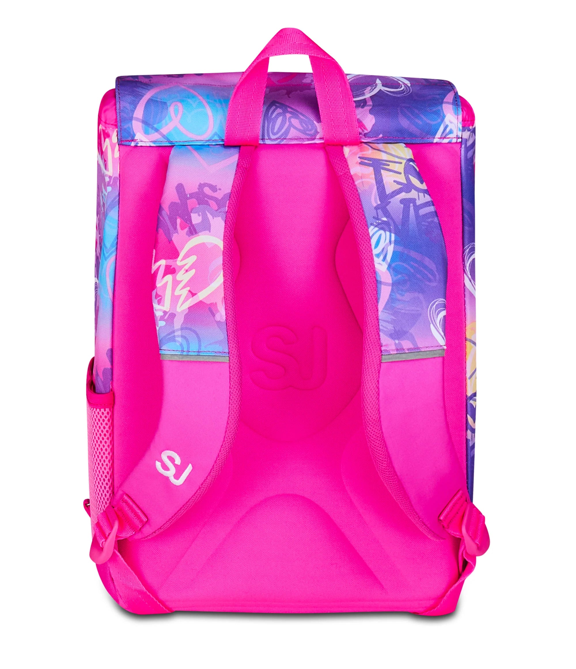 Zaino Scuola Estensibile Big 24L - SJ GANG Tinypatch Girl - con Patch Riposizionabili – Fucsia