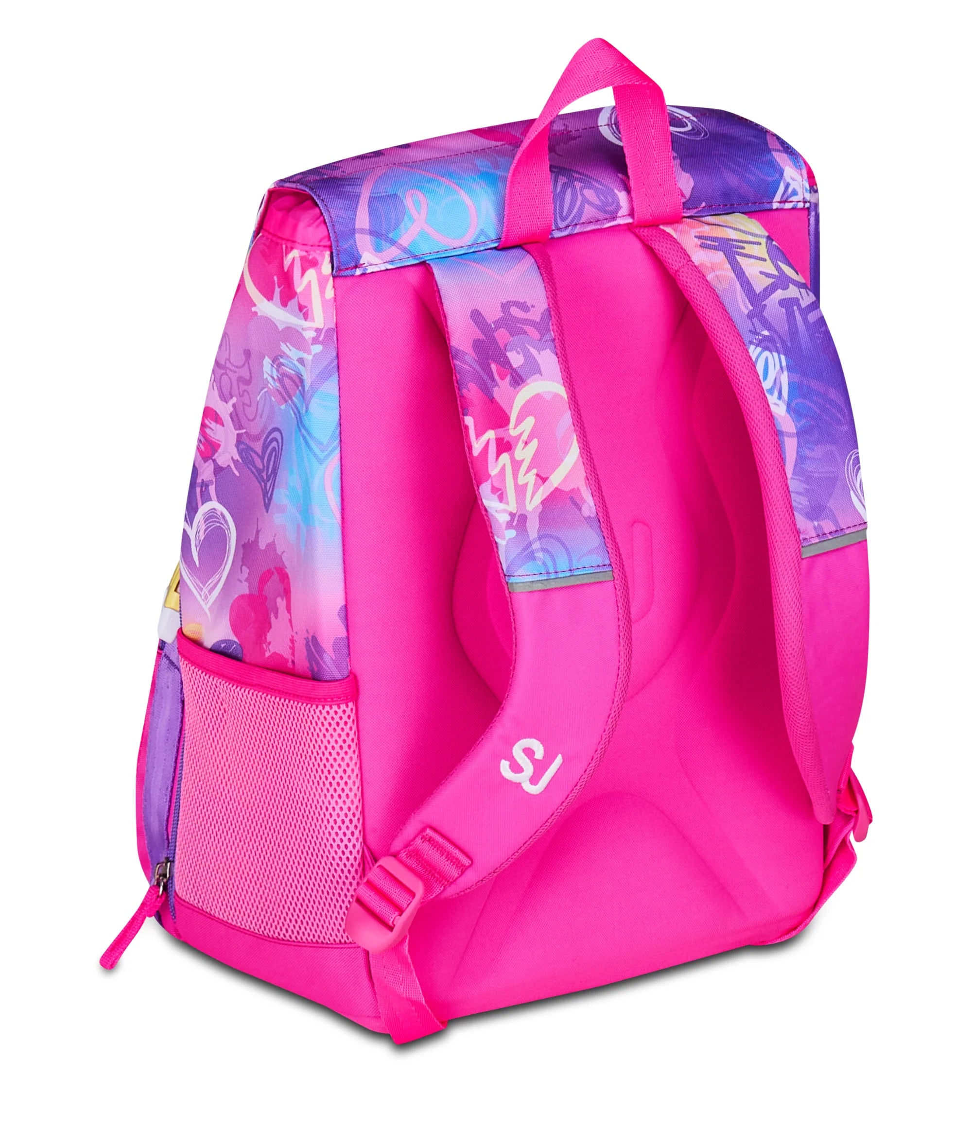 Zaino Scuola Estensibile Big 24L - SJ GANG Tinypatch Girl - con Patch Riposizionabili – Fucsia