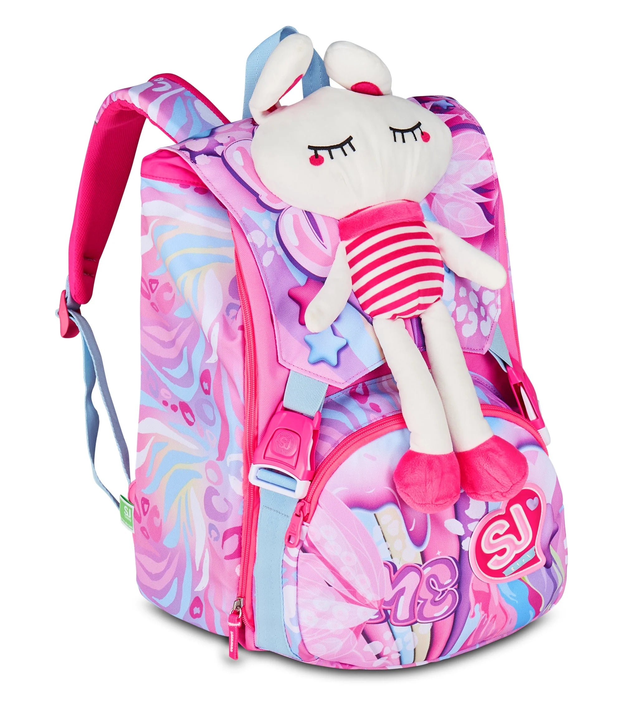 Zaino Estensibile Big SJ Girl Plushy Rabbit - Fucsia/Rosa