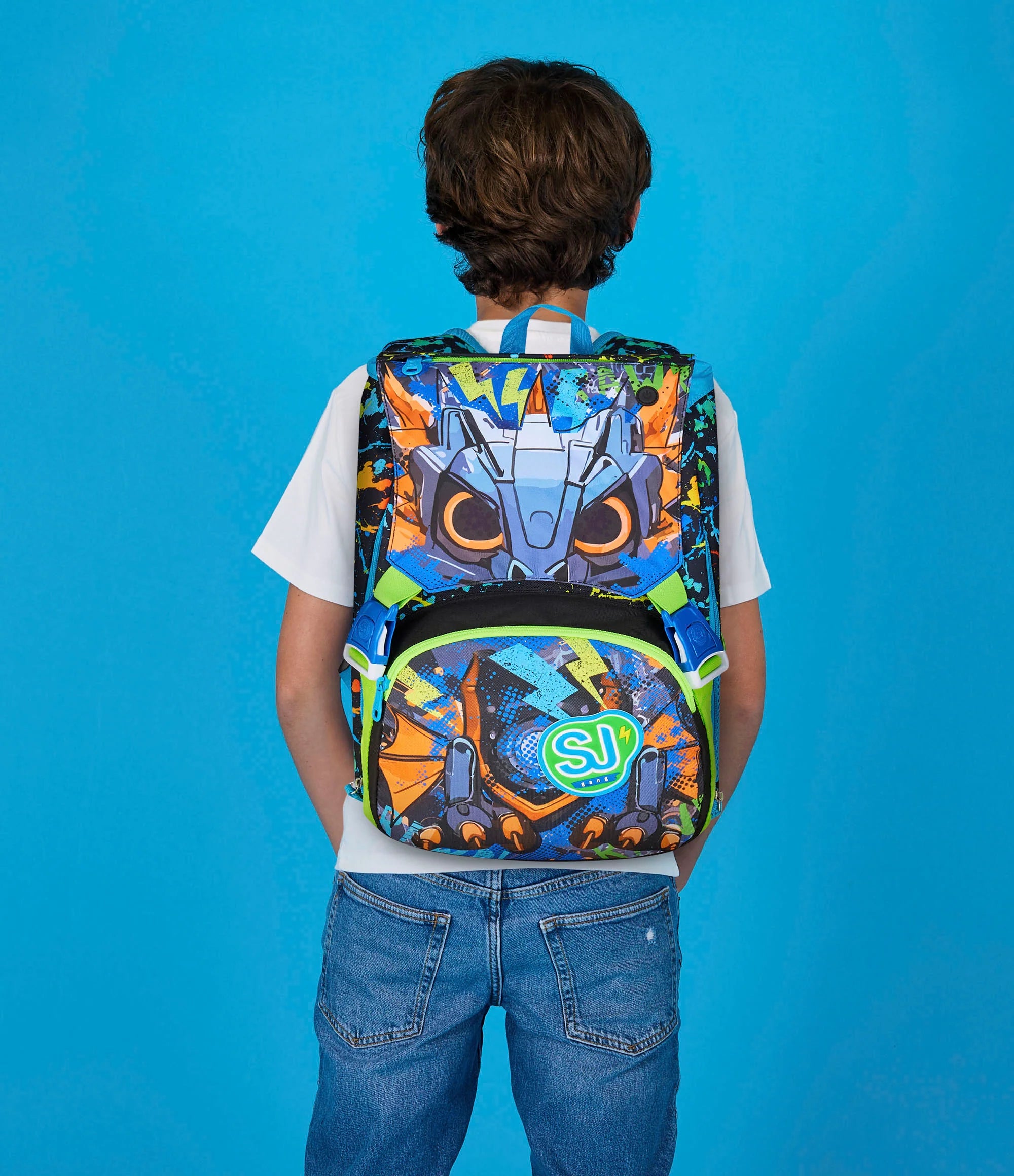 Zaino Estensibile Big SJ Gang Led Look - Nero/Blu