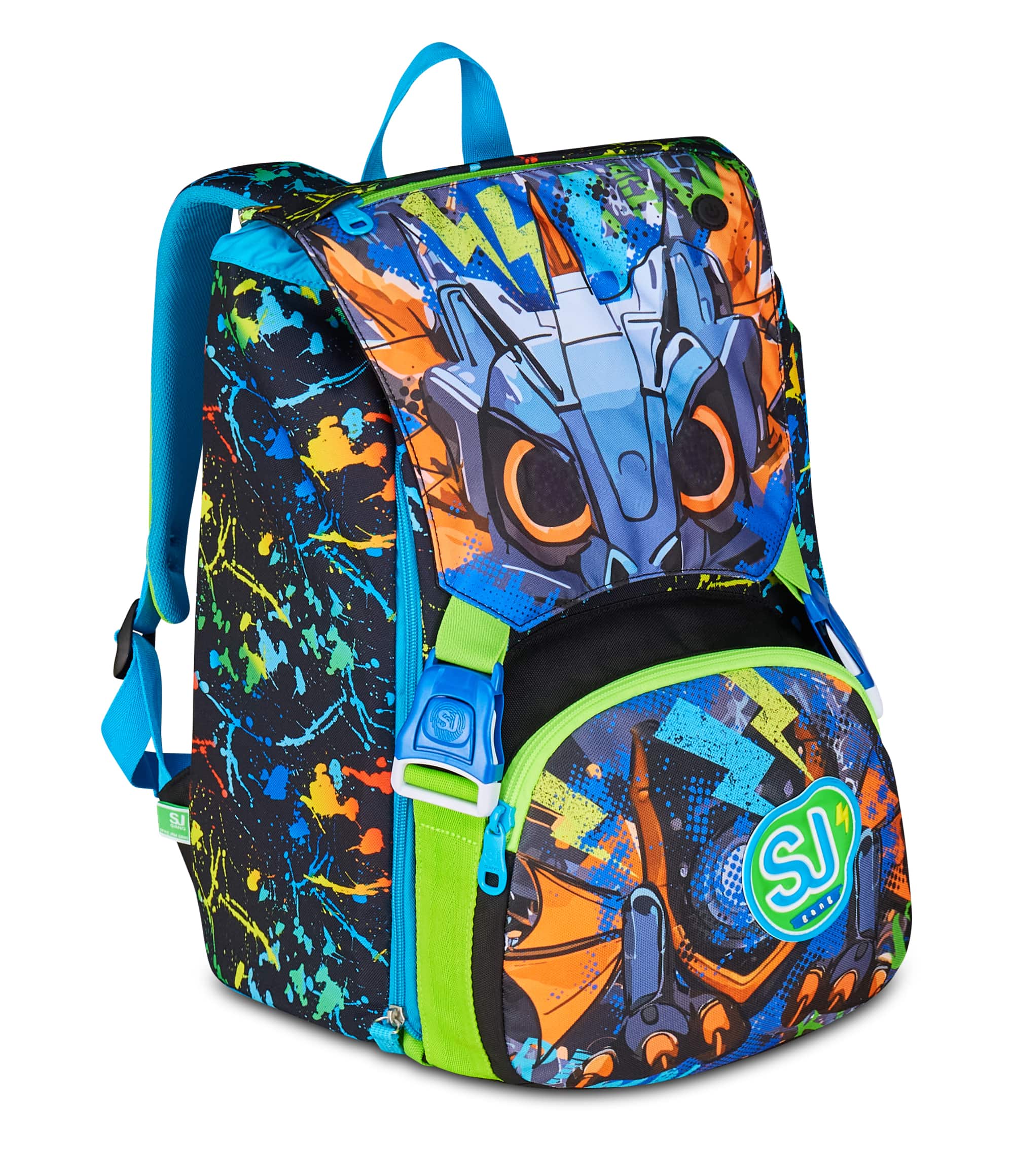 Zaino Estensibile Big SJ Gang Led Look - Nero/Blu