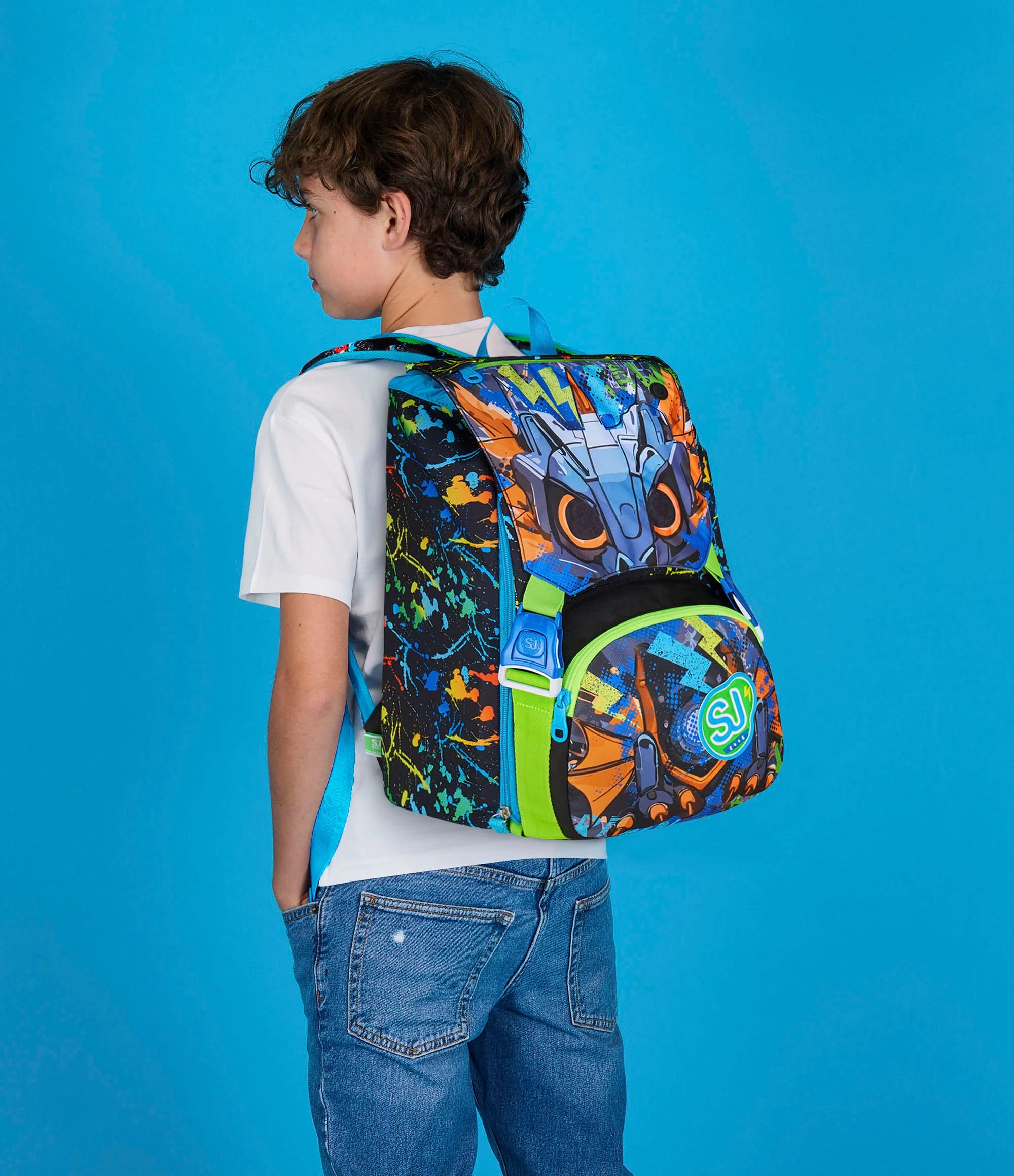 Zaino Estensibile Big SJ Gang Led Look - Nero/Blu