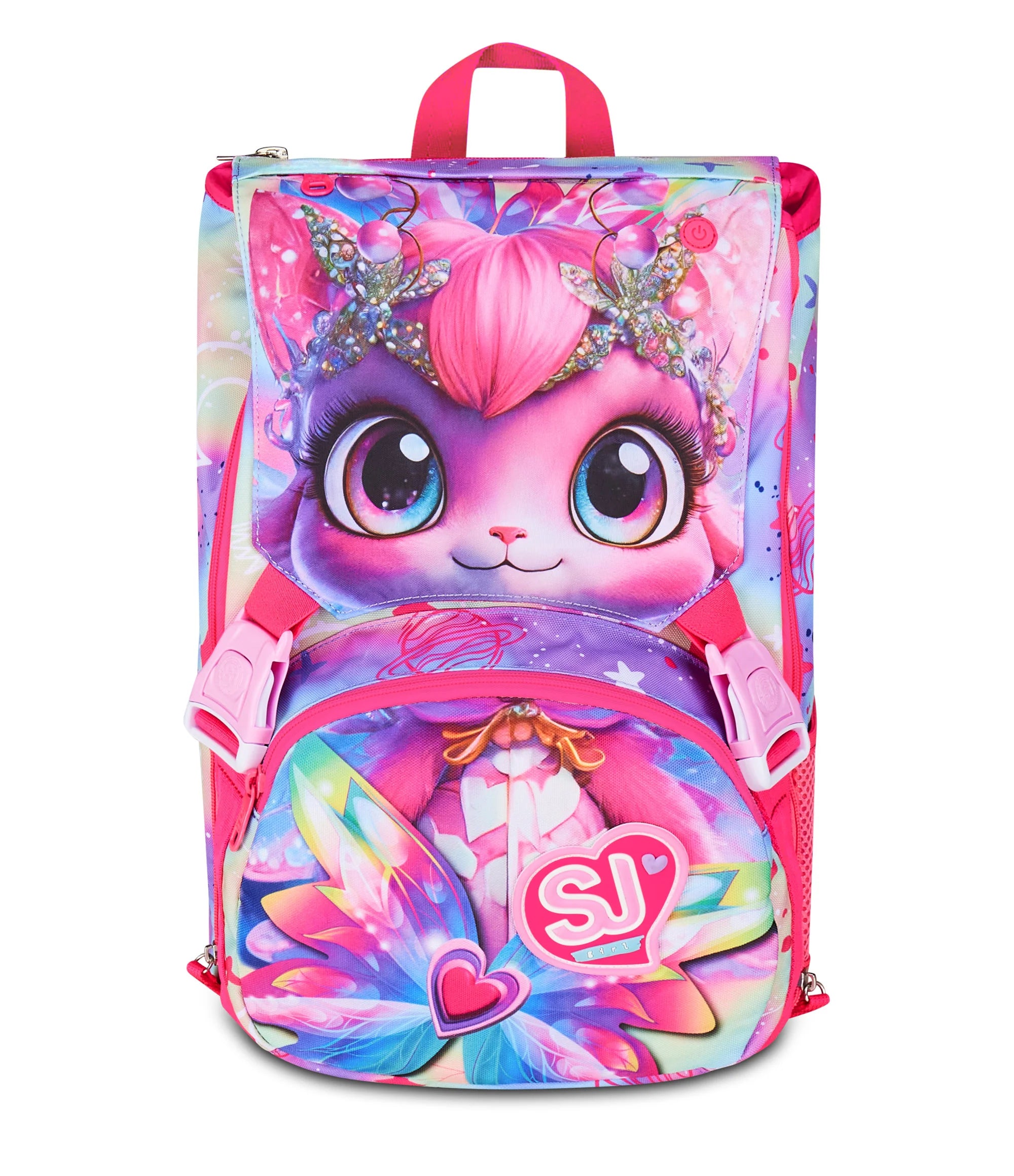 Zaino Estensibile Big SJ Girl Cat Led - Fucsia/Rosa