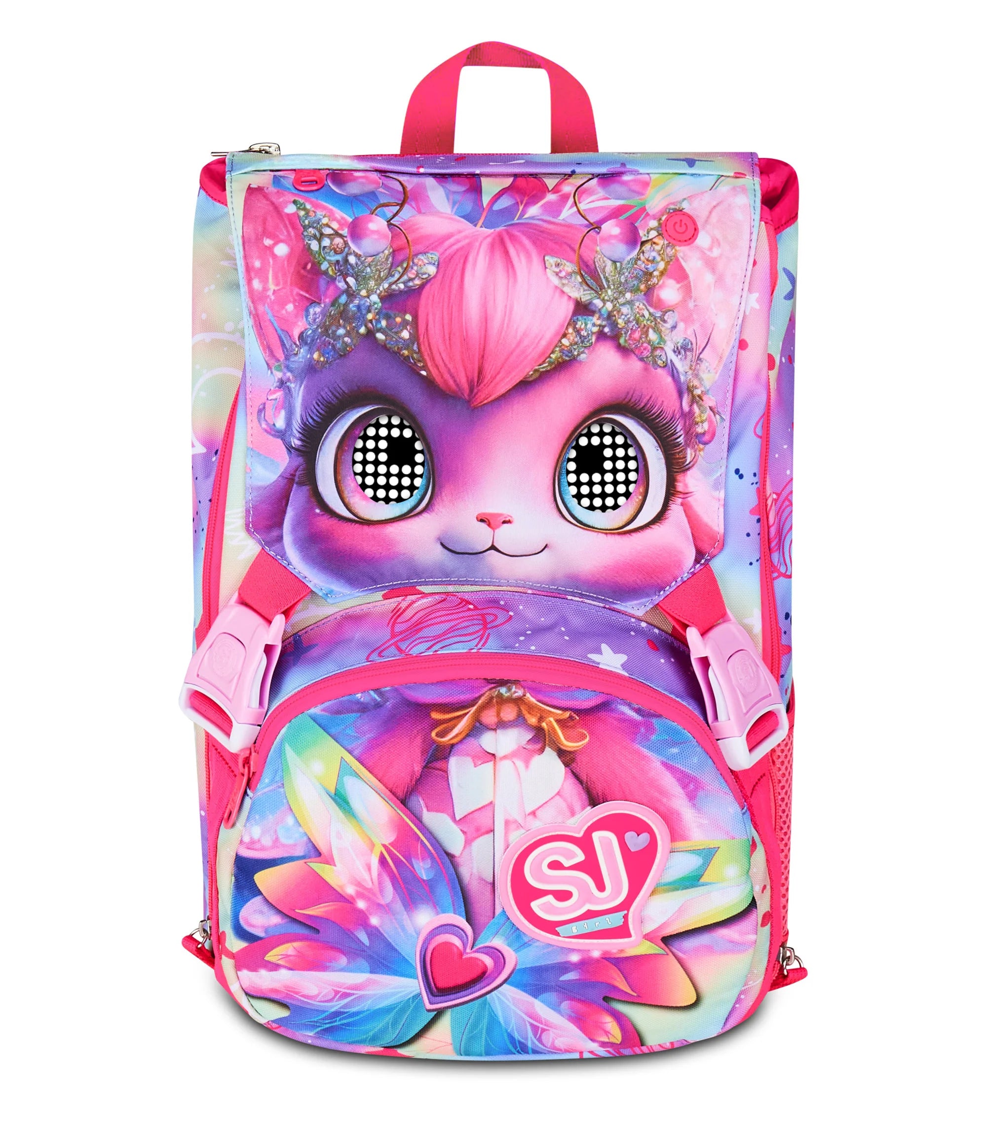 Zaino Estensibile Big SJ Girl Cat Led - Fucsia/Rosa