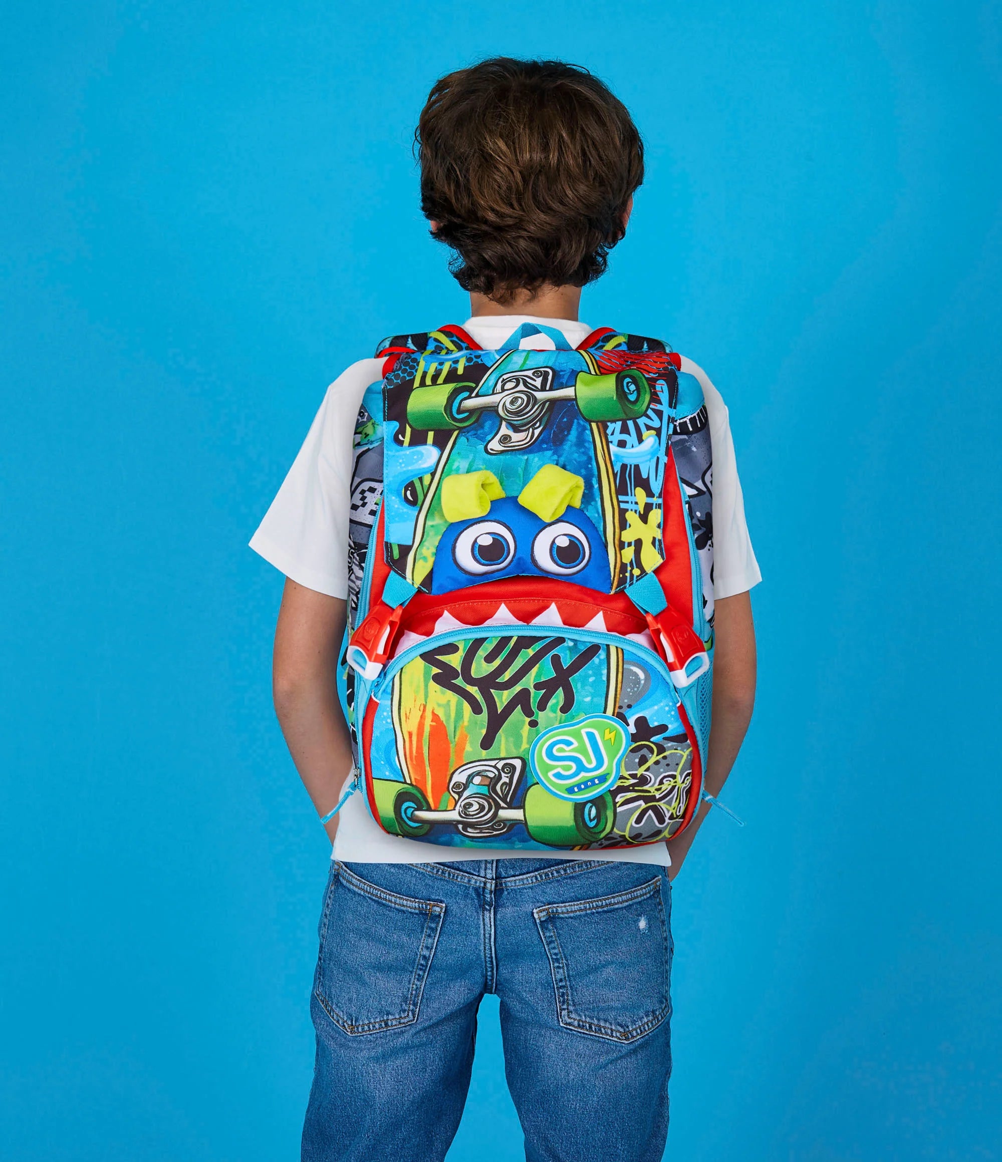 Zaino Estensibile Big SJ Gang Sharky Skate - Azzurro/Rosso