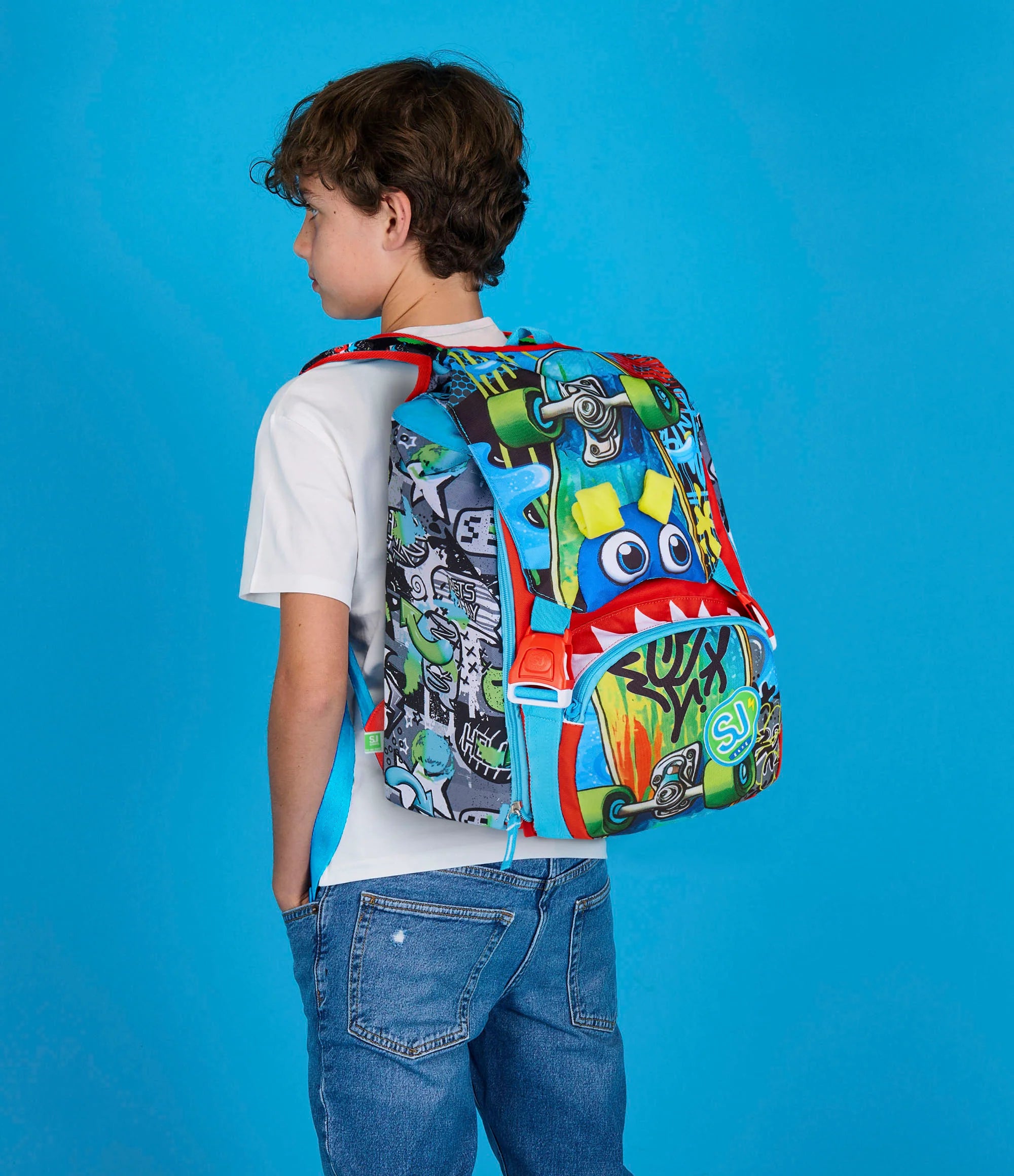 Zaino Estensibile Big SJ Gang Sharky Skate - Azzurro/Rosso