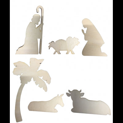 Set 6 Pz Presepe Componibile In Legno - Renkalik