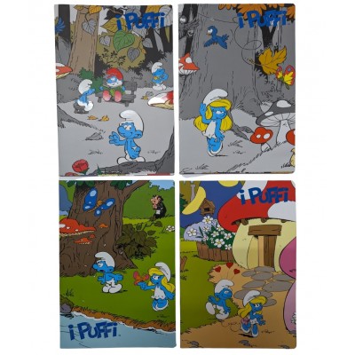 Kit 5 Maxi Quaderni I Puffi A4 1r 100gr - 4 Fantasie Assortite