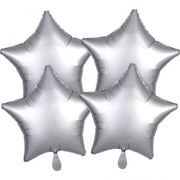 Set 4 Palloncini Stella Mylar 45 Cm Satinato Platino