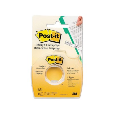 Nastro Per Correzioni Post-it 651, Rotolo Da 4 Mm X 17,7 Mt - Bianco