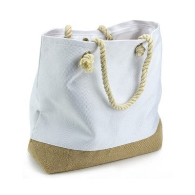 Borsa Spiaggia Stafil In Juta - Bianco