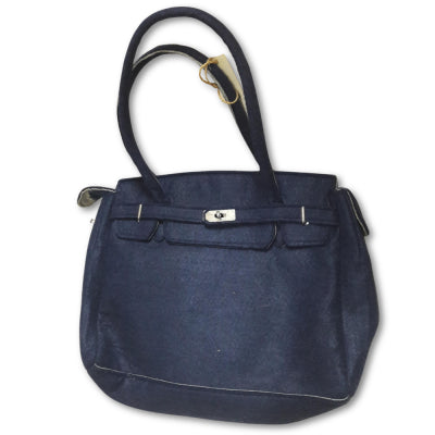 Borsa A Mano Con Zip Angelb In Feltro Blu