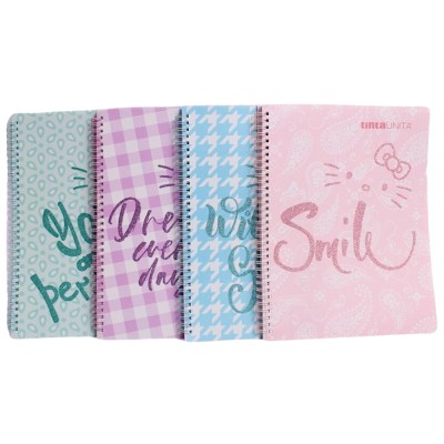 Maxi Quaderno Spiralato Hello Kitty A4 80 Fogli 80gr - Tinta Unita