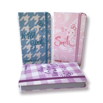 Taccuino Con Elastico A6 Fogli Bianchi Hello Kitty Tinta Unita – Colori Assortiti