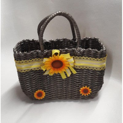 Borsa Di Plastica Intrecciata Oro Satinato