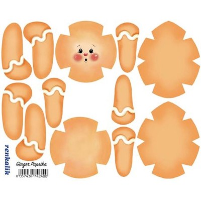 Panno Kraft 3d Renkalik Mini - Ginger Paprika - 20 X 25 Cm