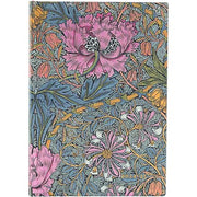 Paperblanks | 2025 Morris Caprifoglio Rosa | 18 Mesi Flexis | Midi | Settimanale Orizzontale