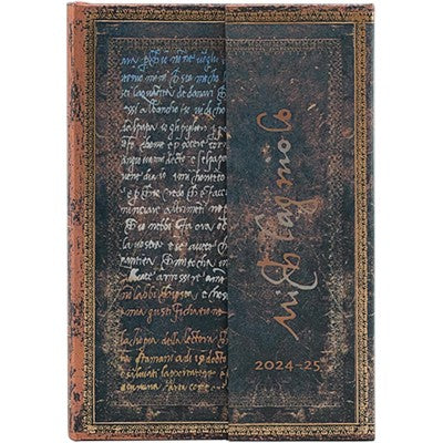 Paperblanks | 2025 Scritti Di Michelangelo | 18 Mesi | Mini | Settimanale Orizzontale