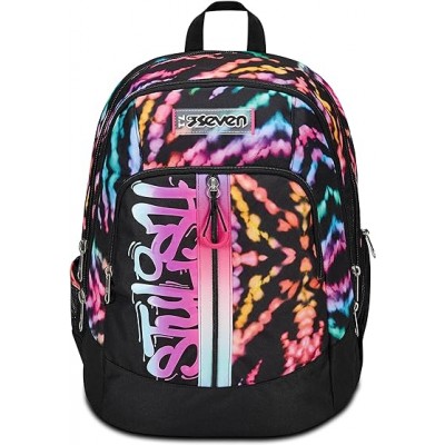 Seven Zaino Scuola Advanced, Multi-shade Girl, Nero Fucsia