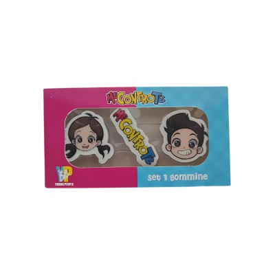 Set 3 Gomme Sagomate Me Contro Te, Luì E Sofì