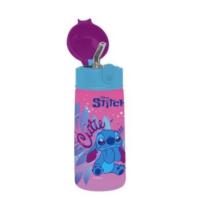 Borraccia Termica Lilo & Stitch 460 Ml In Acciaio Con Cannuccia - Seven
