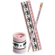 Set Righello + Temperino + Matita, Chiara Ferragni X Pigna