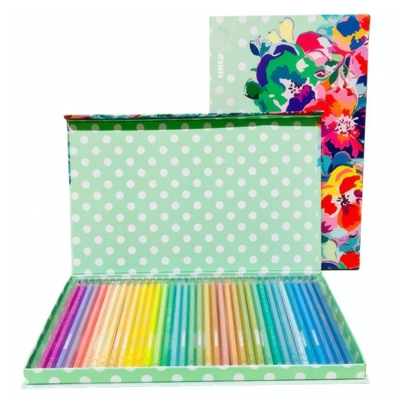 Valigetta 36 Pastelli Glitter Tinta Unita Vintage