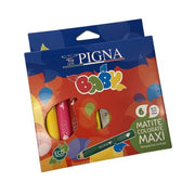 Matite Colorate Maxi Pigna Baby Da 6 + Temperino Incluso