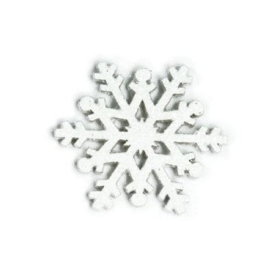 Snowflake Piccolo Bianco Glitterato - 10 Pezzi