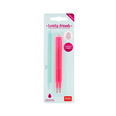 Set Di Due Refill Per Penna Gel - Lovely Friends Rosa Neon - Legami
